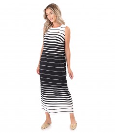 Long striped viscose dress