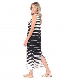 Long striped viscose dress