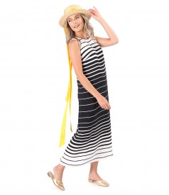 Long striped viscose dress