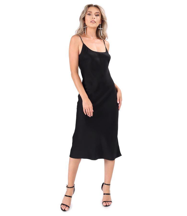 Viscose satin midi dress