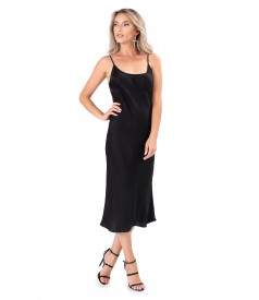 Viscose satin midi dress