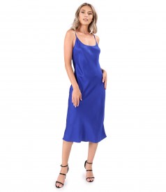 Viscose satin midi dress