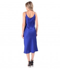 Viscose satin midi dress