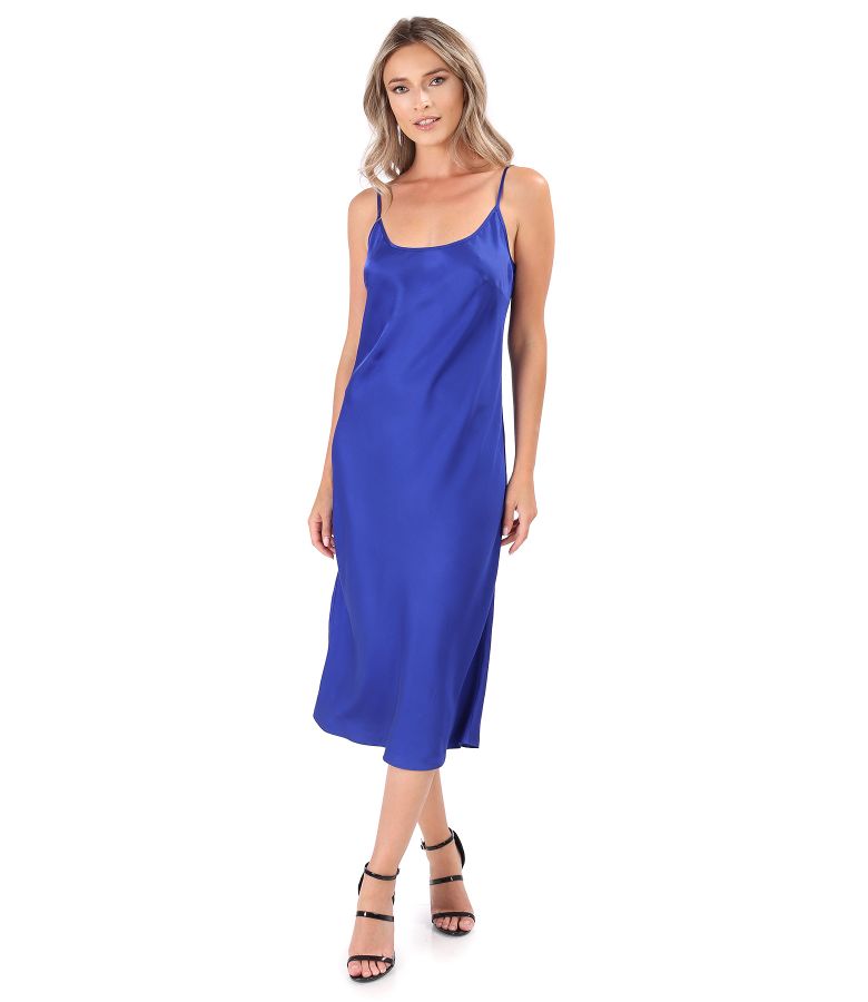 Viscose satin midi dress