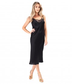 Viscose satin midi dress