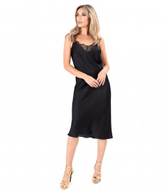 Viscose satin midi dress