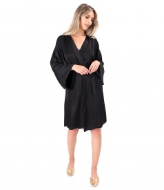 Short kimono with viscose satin cord