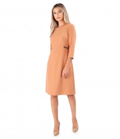 Flared office dress made of elastic fabric