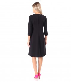 Flared office dress made of elastic fabric