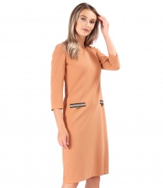 Flared office dress made of elastic fabric