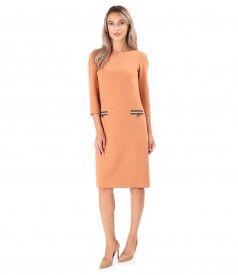 Flared office dress made of elastic fabric