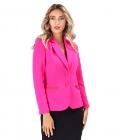 Office jacket made of elastic fabric with decorative chain