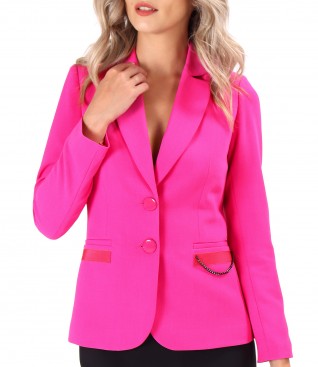 Office jacket made of elastic fabric with decorative chain