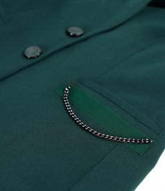 Office jacket made of elastic fabric with decorative chain