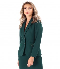 Office jacket made of elastic fabric with decorative chain