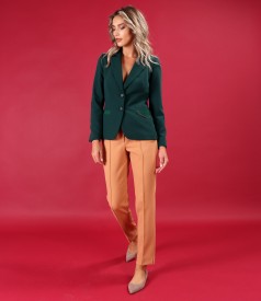 Office jacket made of elastic fabric with decorative chain