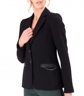 Office jacket made of elastic fabric with decorative chain