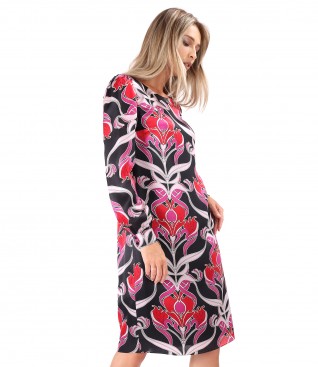 Digitally printed natural silk dress