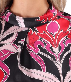 Digitally printed natural silk blouse