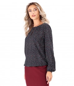 Viscose blouse printed with polka dots