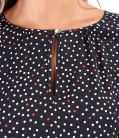 Viscose blouse printed with polka dots