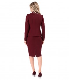 Women office suit with skirt and jacket made of elastic fabric