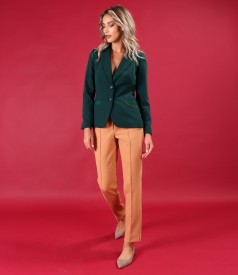 Women office suit with jacket and ankle pants