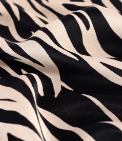 Viscose satin blouse with animal print