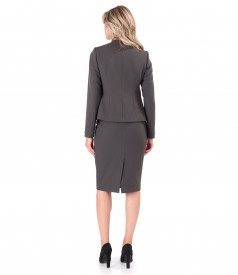Women office suit with jacket and skirt made of elastic fabric