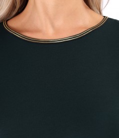 Elegant elastic jersey blouse with 3/4 sleeves