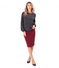 Elastic fabric office skirt