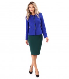 Office jacket made of elastic fabric with collar