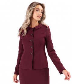 Office jacket made of elastic fabric with collar