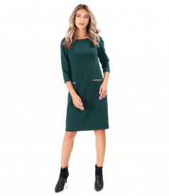 Flared office dress made of elastic fabric