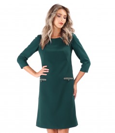 Flared office dress made of elastic fabric