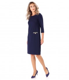 Flared office dress made of elastic fabric