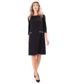 Flared office dress made of elastic fabric