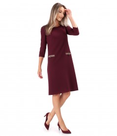 Flared office dress made of elastic fabric