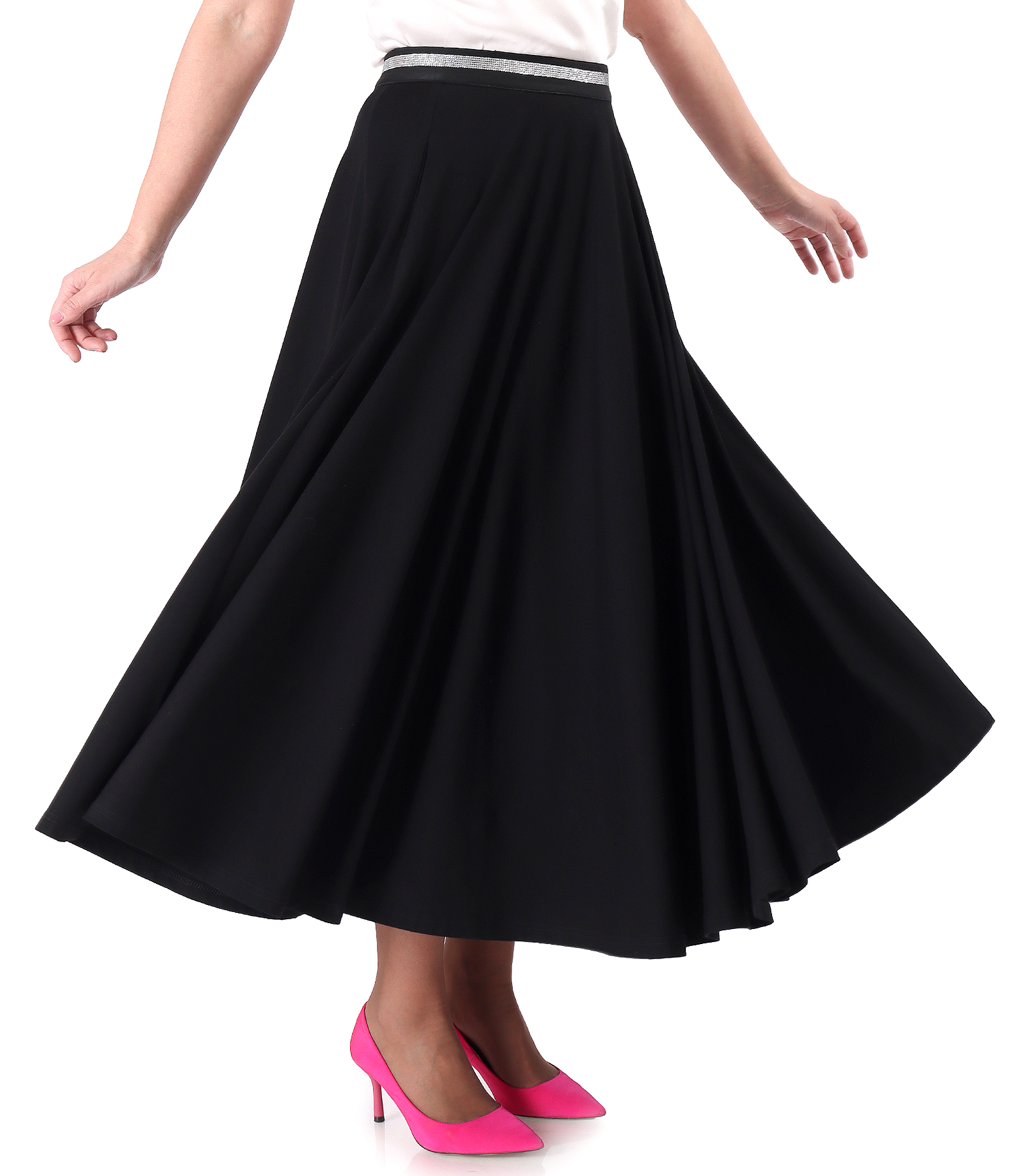 Long skirt made of elastic viscose jersey