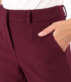 Straight pants made of elastic fabric