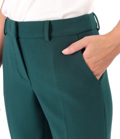 Straight pants made of elastic fabric