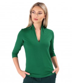 Jersey t-shirt with deep neckline