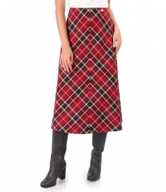 Flared checked midi dress