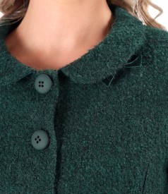 Wool and alpaca jacket with round collar