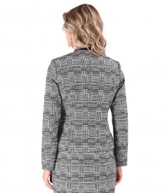 Office jacket made of checkered fabric with zipper