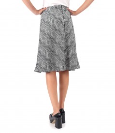 Flared skirt made of checkered fabric