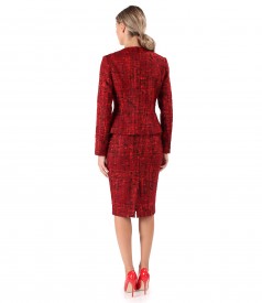 Office women suit made of multicolored curls with wool