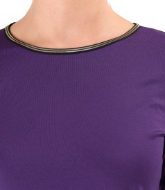 Elastic jersey blouse with long sleeves