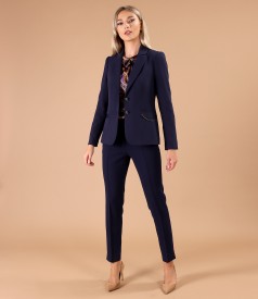 Office jacket made of elastic fabric with decorative chain