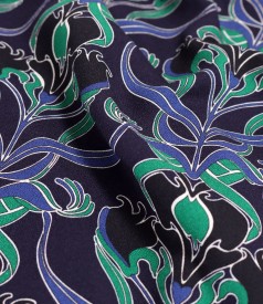 Viscose midi dress printed with floral motifs